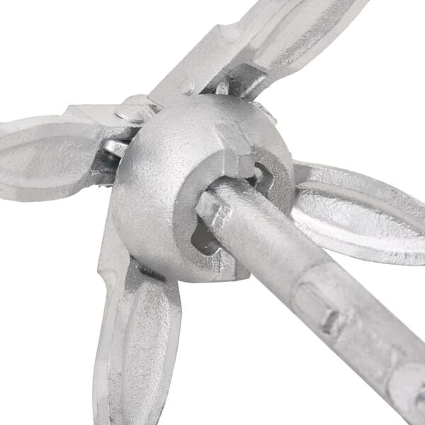 vidaXL Folding Anchor with Rope Silver 0.7 kg Hot Dip Galvanized Cast Iron