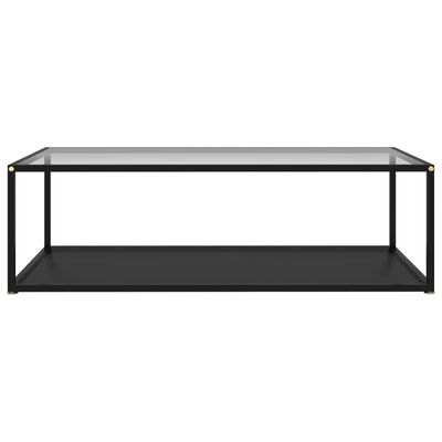 vidaXL Coffee Table Transparent and Black 120x60x35 cm Tempered Glass