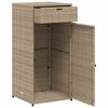vidaXL Garden Storage Cabinet Beige 55x55x111 cm Poly Rattan