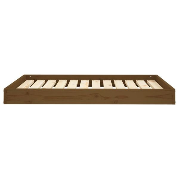 vidaXL Dog Bed Honey Brown 101.5x74x9 cm Solid Wood Pine