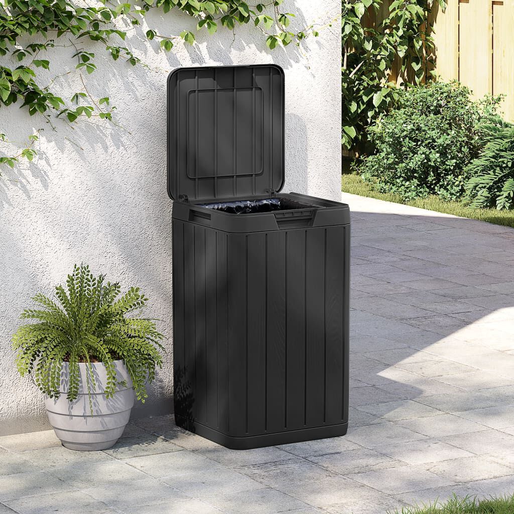 vidaXL Outdoor Garbage Bin Anthracite 38x38x65 cm PP