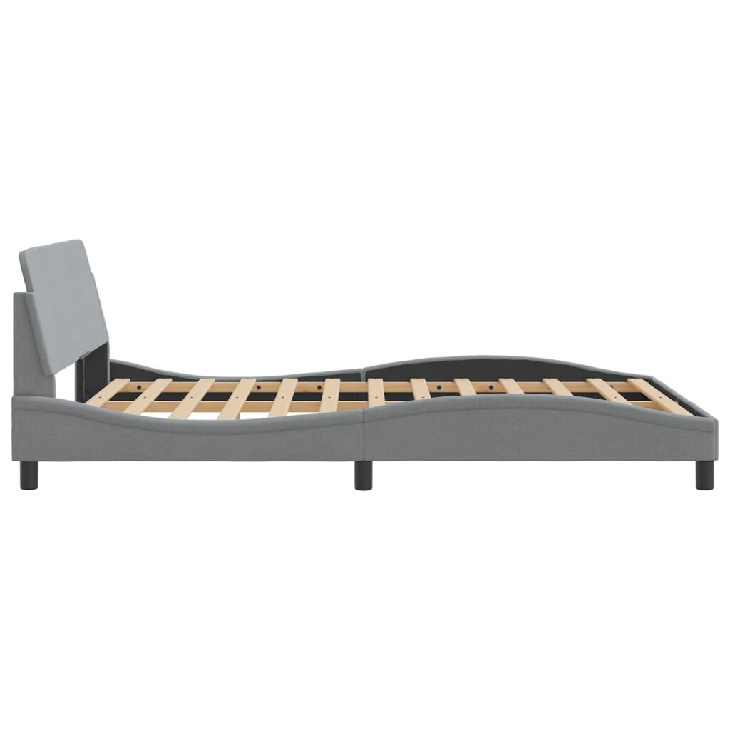 vidaXL Bed Frame without Mattress Light Grey 137x187 cm Double Fabric