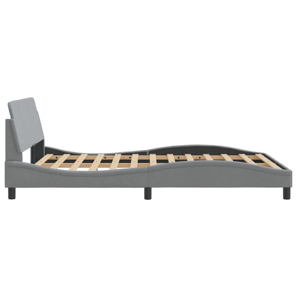 vidaXL Bed Frame "Dover" Light Grey 137x190 cm Double Fabric