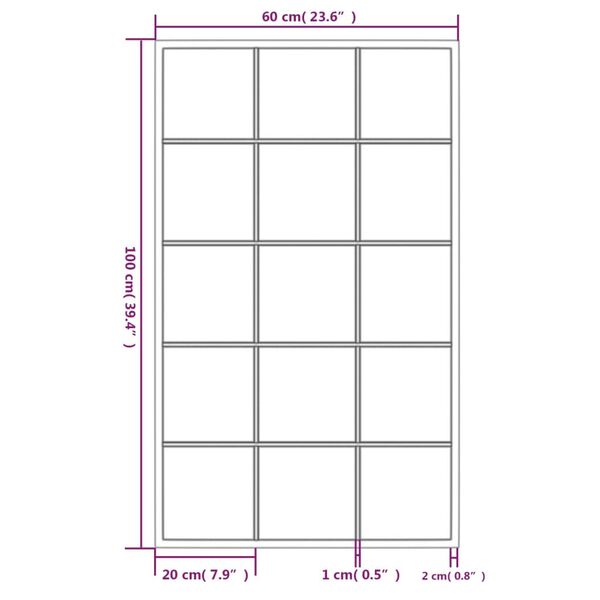 vidaXL Wall Mirror Black 100x60 cm Metal
