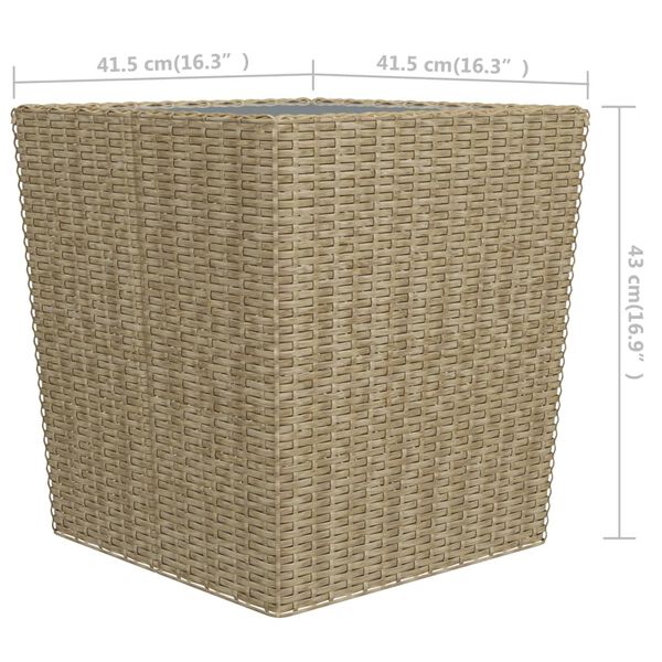vidaXL 3 Piece Bistro Set Poly Rattan and Tempered Glass Beige