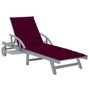 vidaXL Garden Sun Lounger with Cushion Solid Acacia Wood