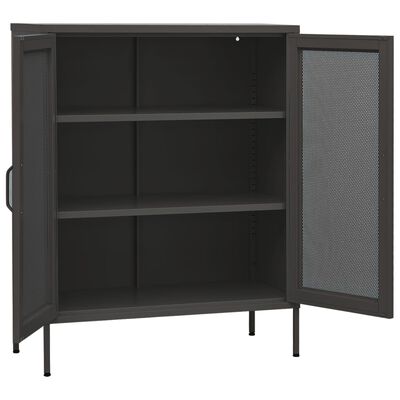 vidaXL Storage Cabinet Anthracite 80x35x101.5 cm Steel