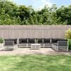 vidaXL 11 Piece Garden Lounge Set with Cushions White Steel