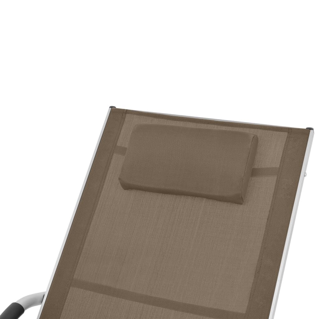 vidaXL Sun Lounger with Pillow Aluminium and Textilene Taupe