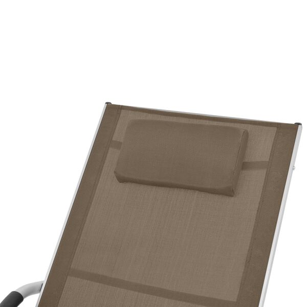 vidaXL Sun Lounger with Pillow Aluminium and Textilene Taupe