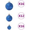 vidaXL 100 Piece Christmas Ball Set Blue