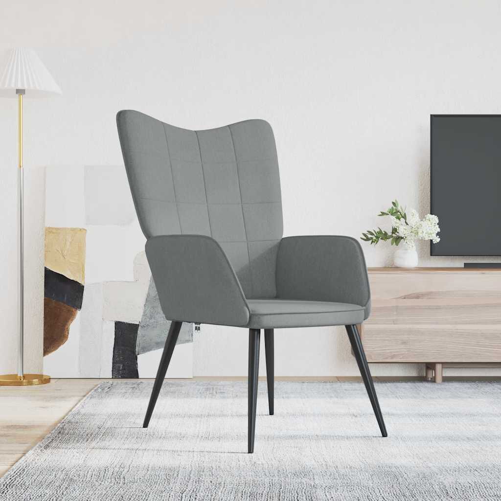 vidaXL Relaxing Chair Light Grey Fabric