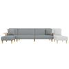 vidaXL L-shaped Sofa Bed Light Grey 279x140x70 cm Fabric