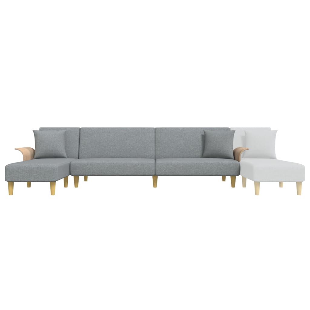 vidaXL L-shaped Sofa Bed Light Grey 279x140x70 cm Fabric