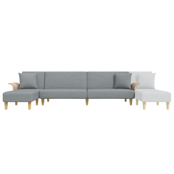 vidaXL L-shaped Sofa Bed Light Grey 279x140x70 cm Fabric
