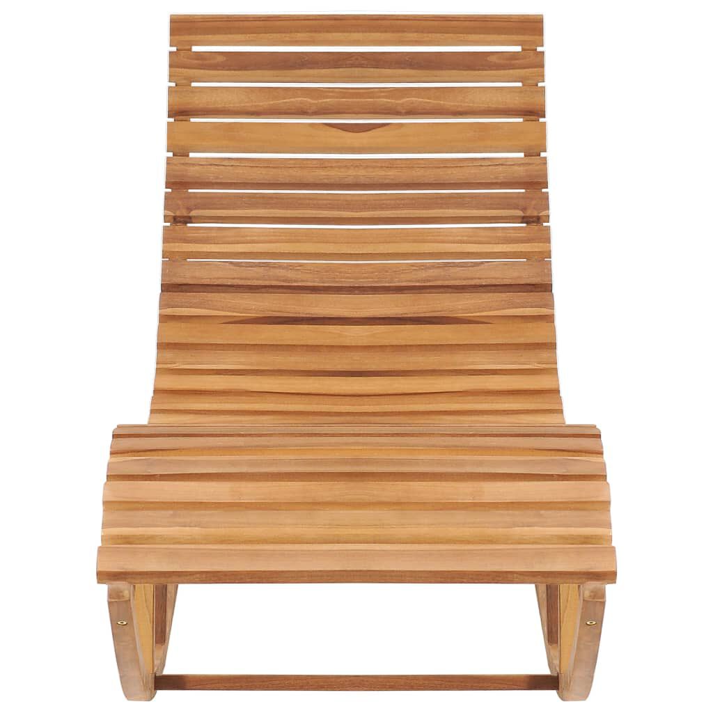 vidaXL Rocking Sun Lounger with Cushion Solid Teak Wood