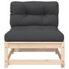 vidaXL Garden Sofa Armless with Cushions and Footstools