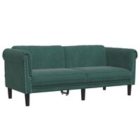 vidaXL Sofa 2-Seater Dark Green Velvet