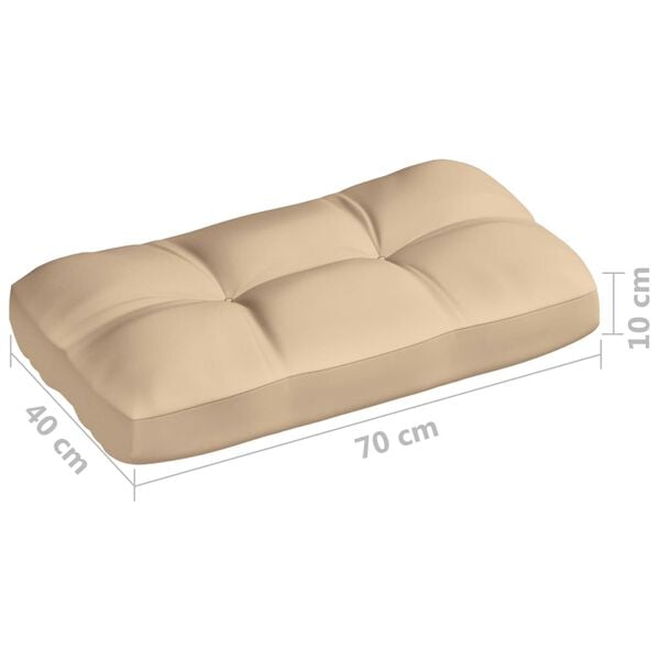 vidaXL Pallet Sofa Cushions 7 pcs Beige