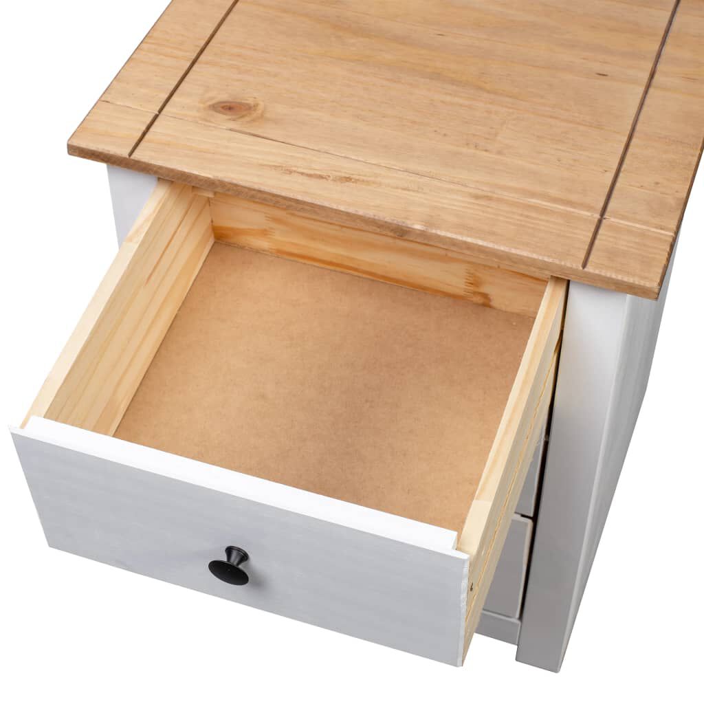 vidaXL Bedside Cabinet White 46x40x57 cm Pinewood Panama Range
