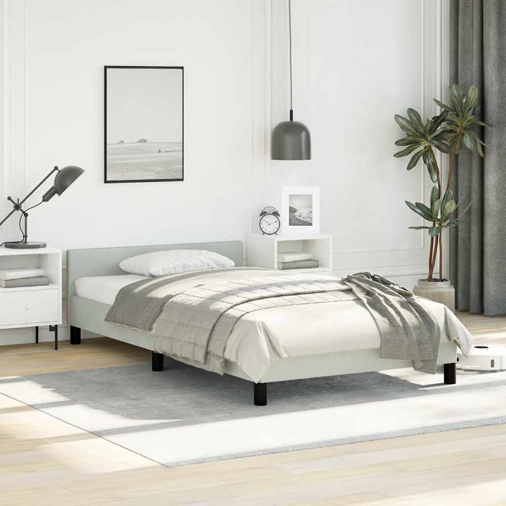 vidaXL Bed Frame without Mattress Light Grey 100x190 cm Velvet