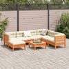 vidaXL 8 Piece Garden Sofa Set with Cushions Wax Brown Solid Wood Pine