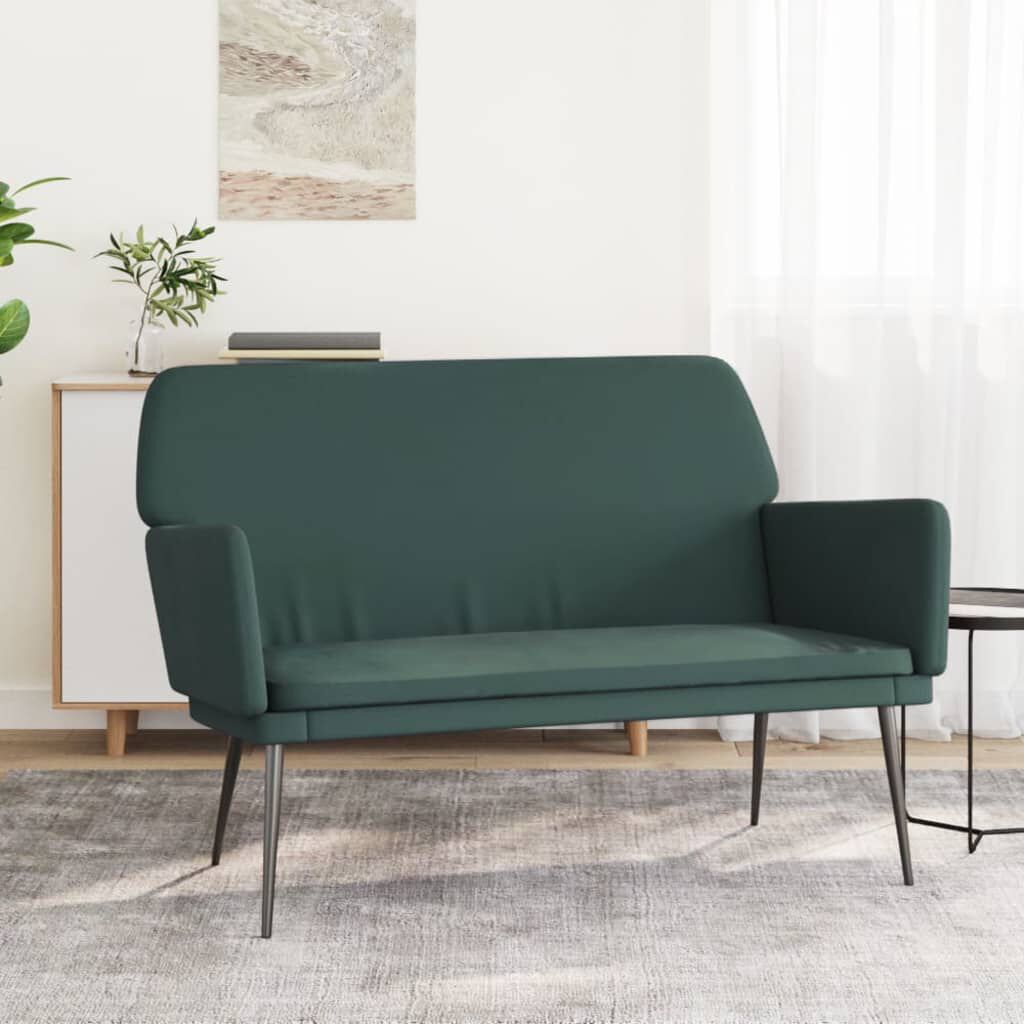 vidaXL Bench Dark Green 108x79x79 cm Velvet