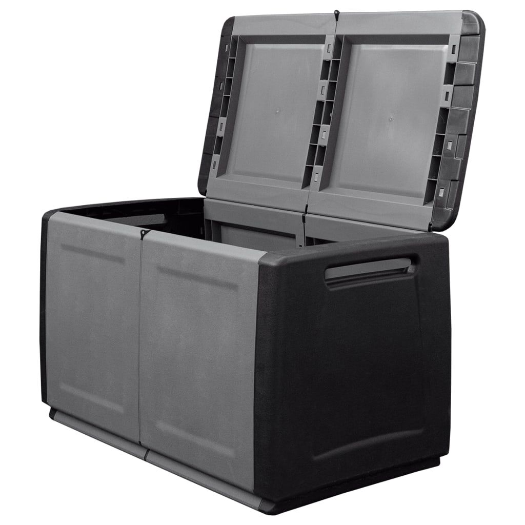 vidaXL Garden Storage Box 96x53x57 cm 230 L Dark Grey and Black