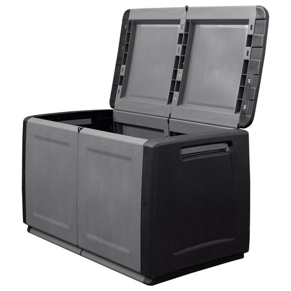 vidaXL Garden Storage Box 96x53x57 cm 230 L Dark Grey and Black