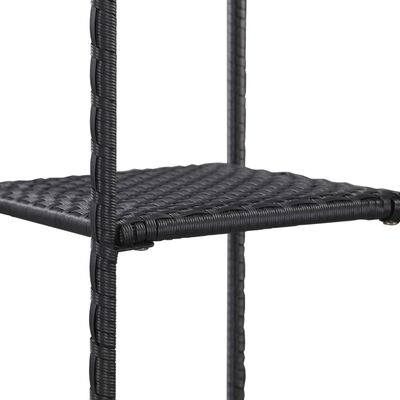 vidaXL Storage Shelf Black 30x30x120 cm Poly Rattan