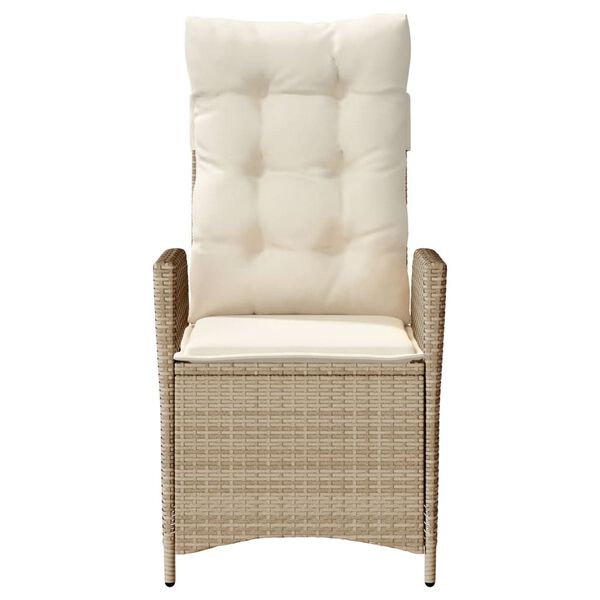 vidaXL 3 Piece Bistro Set with Cushions Beige Poly Rattan