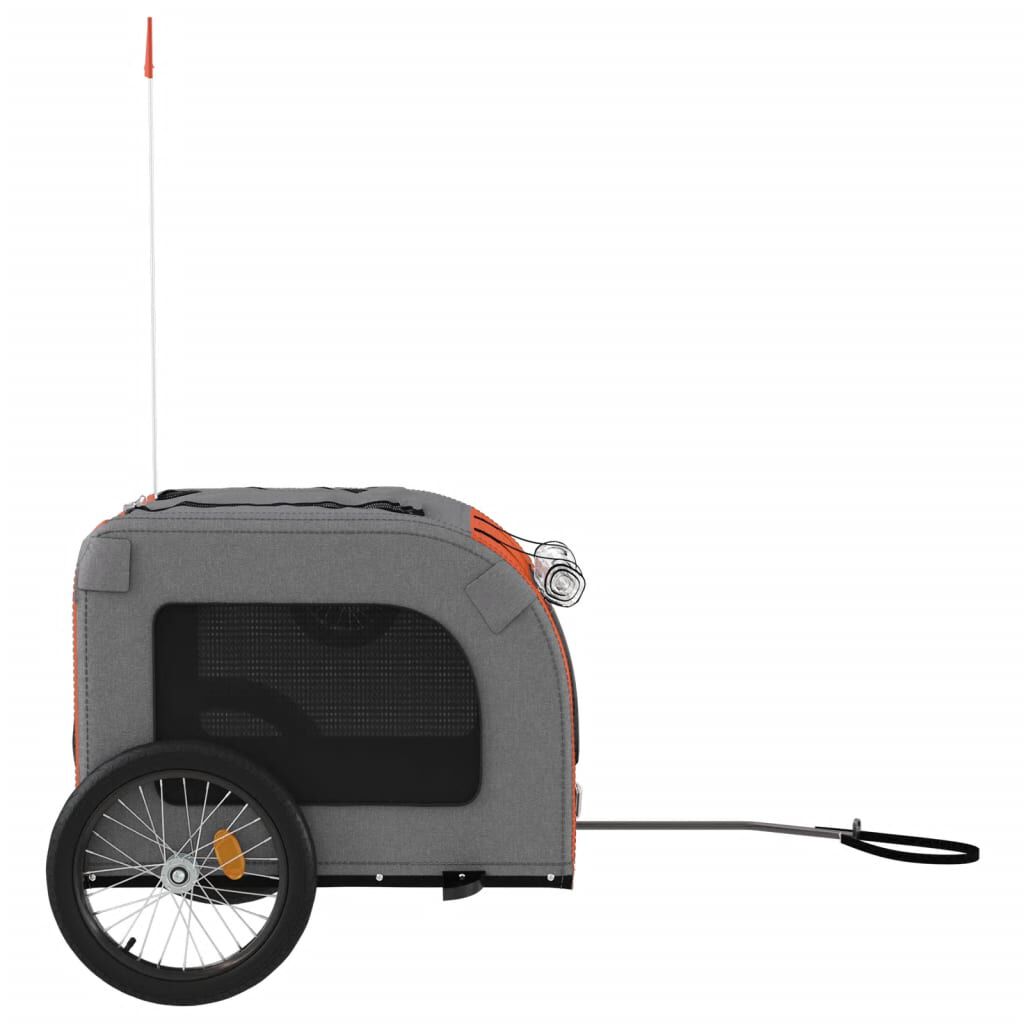 vidaXL Pet Bike Trailer Red and Grey Oxford Fabric&Iron