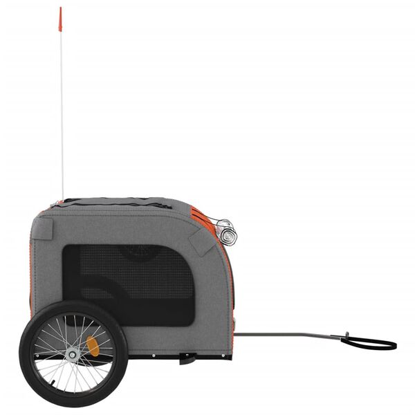 vidaXL Pet Bike Trailer Red and Grey Oxford Fabric&Iron