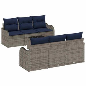 vidaXL Garden Sofa Set Grey 55 x 55 x 37 cm Poly Rattan