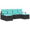 vidaXL Sofa Set with Cushion 5 pcs Poly Rattan