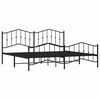 vidaXL Metal Bed Frame without Mattress with Footboard Black 193x203cm