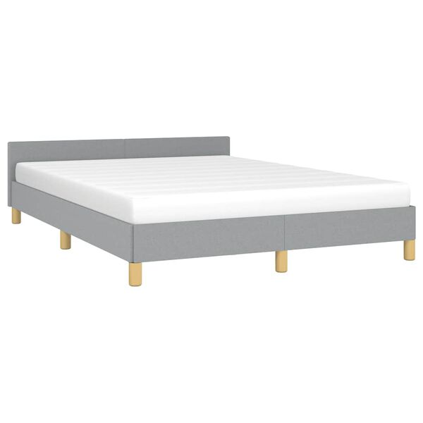 vidaXL Bed Frame without Mattress Light Grey Full Fabric