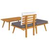vidaXL 3 Piece Garden Lounge Set with Cushions Solid Acacia Wood