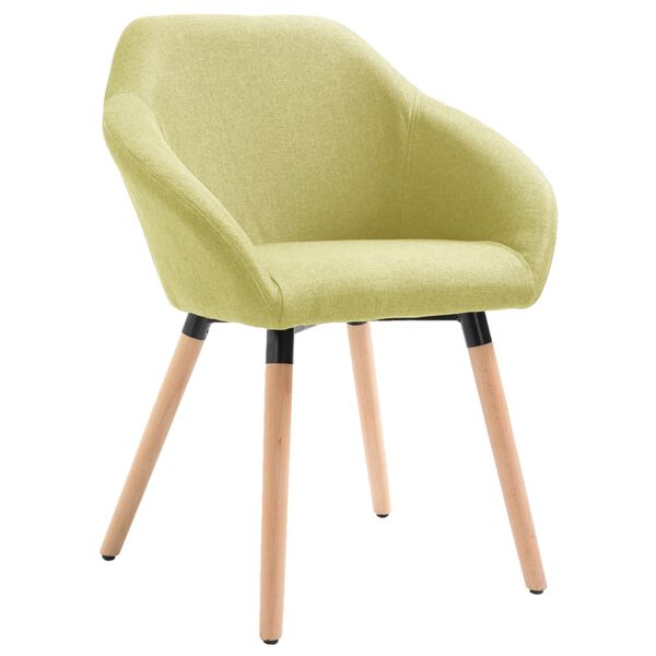 vidaXL Dining Chairs 4 pcs Green Fabric