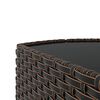vidaXL 4 Piece Garden Lounge Set with Cushions Brown Poly Rattan