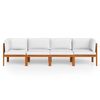 vidaXL 4-Seater Garden Sofa with Cushion Wood Acacia&Rope