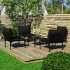 vidaXL 5 Piece Garden Lounge Set with Cushions Black PVC