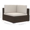 vidaXL 4 Piece Garden Sofa Set with Cushions Poly Rattan Brown