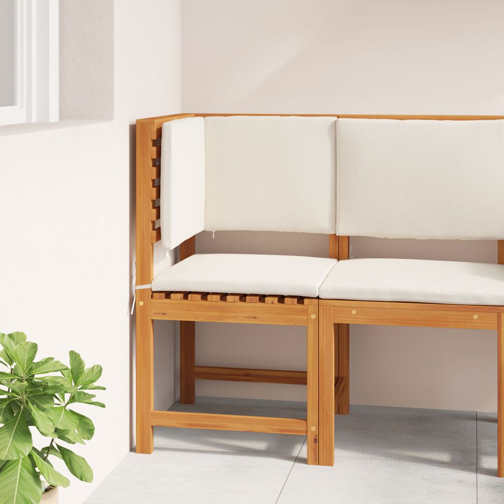 vidaXL Garden Chair Corner with Cushions Solid Wood Acacia