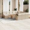 vidaXL 13 Piece Garden Sofa Set with Cushions Beige Poly Rattan