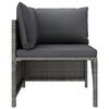 vidaXL 4 Piece Garden Sofa Set with Cushions Poly Rattan Grey