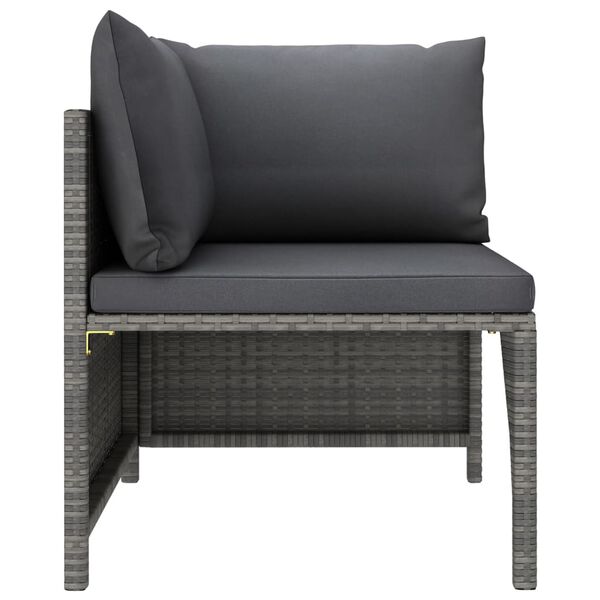 vidaXL 4 Piece Garden Sofa Set with Cushions Poly Rattan Grey