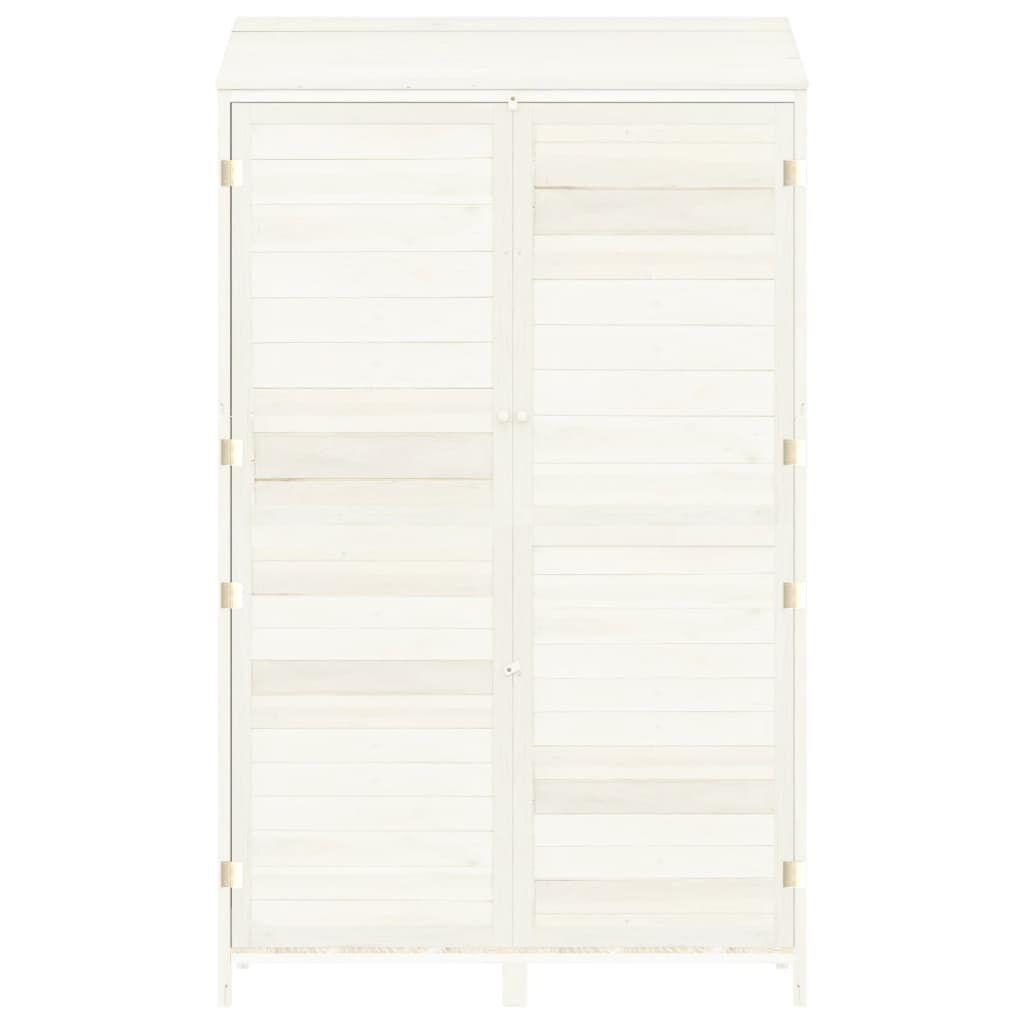 vidaXL Garden Shed White 102x52x174.5 cm Solid Wood Fir