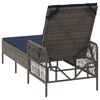 vidaXL Sun Lounger Grey and Navy Blue 55 x 200 x 92 cm Poly Rattan