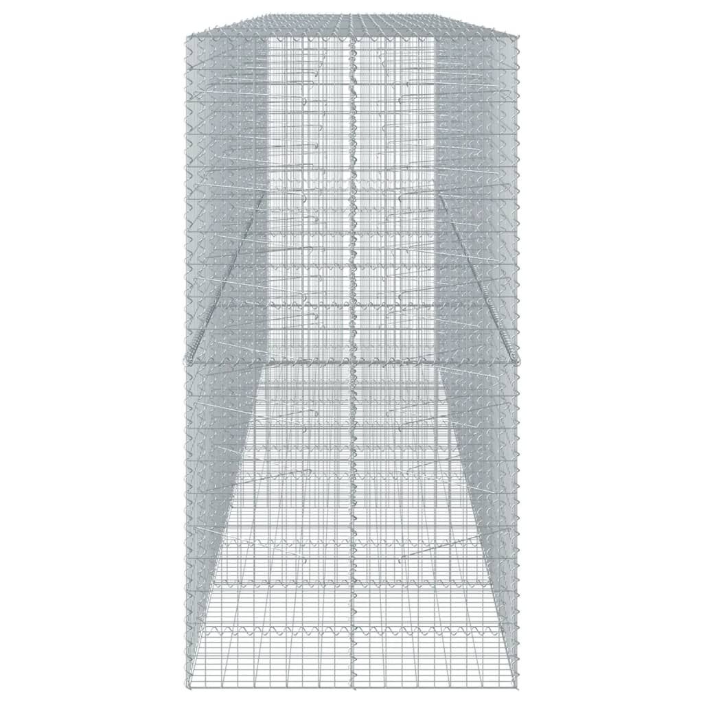 vidaXL Gabion Basket with Cover 550x100x200 cm Galvanised Iron